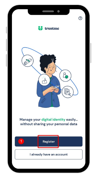 Step 1: TrustMe home screen