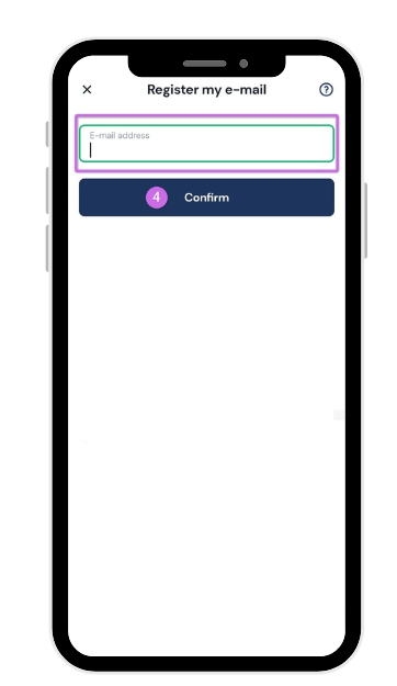 Step 4: entering your email address