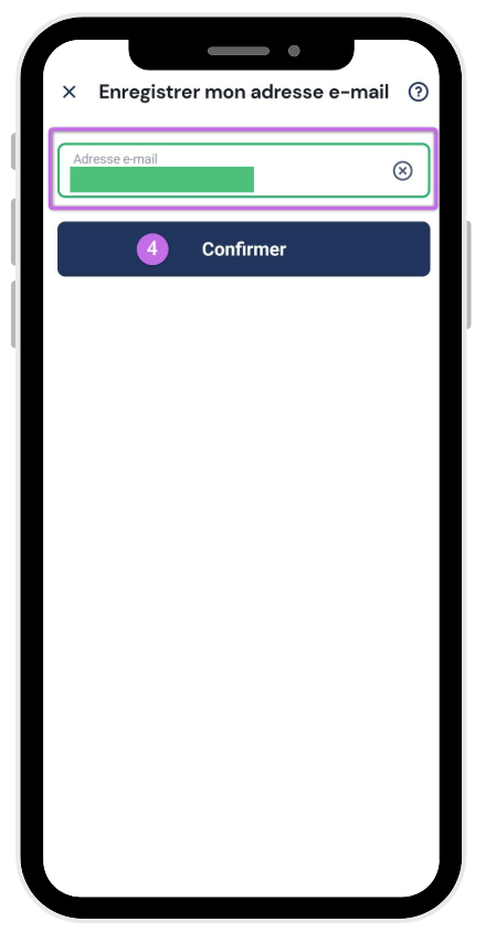 Étape 4 : saisie de l'adresse e-mail