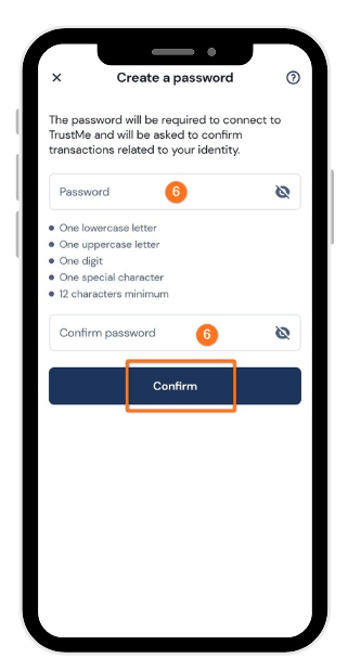 Step 6: creating your password