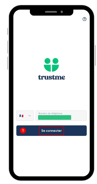 Étape 1 : connexion à l'application TrustMe