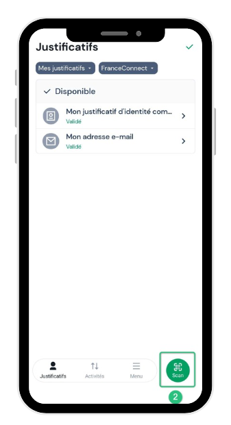 Étape 2 : bouton Scan de l'application