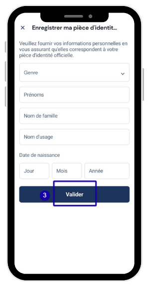 Étape 3 : informations personnelles