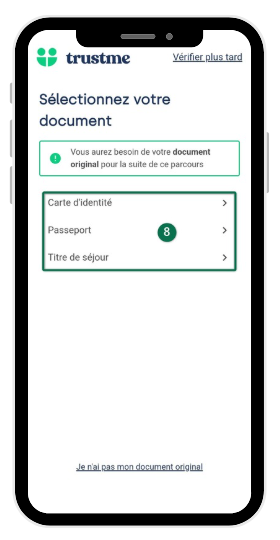 Étape 8 : sélection du type de document