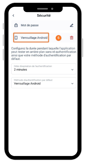 Étape 6 : verrouillage activé avec succès